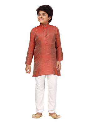 Maroon plain silk boys-kurta-pyjama 1