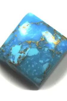 Genuine Copper Turquoise Stone 3.25 Ratti 2.95 Carat Square Loose Firoza at Wholesale Rate