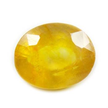 Real Certified Yellow Sapphire Loose Gemstone 9.25 Ratti 8.41 Carat Oval Shape Astrology 1