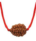 Certified 2 Mukhi Two Faced Nepali Rudraksha Beads Pendant with Red Thread Simple Loose Bead Locket For Men & Women