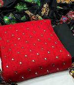 VredeVogel Red Cotton slub Unstiched Dress Material 