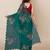 Green printed silk saree with blouse