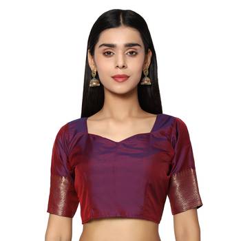 Purple Banarasi Silk Animal Design Saree with blouse 4