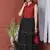 MAROON PRINTED CROP TOP WITH SKIRT AND POTLI