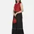 MAROON PRINTED CROP TOP WITH SKIRT AND POTLI