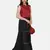 MAROON PRINTED CROP TOP WITH SKIRT AND POTLI