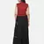 MAROON PRINTED CROP TOP WITH SKIRT AND POTLI