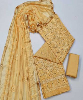 Light-yellow aari cotton salwar 2