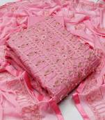 Light-pink aari cotton salwar