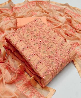 Orange aari cotton salwar 1