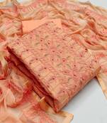 Orange aari cotton salwar