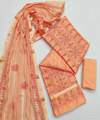 Orange aari cotton salwar 2