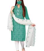 Sea-green printed cotton salwar