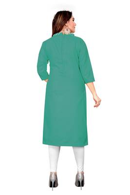 Sea-green printed cotton salwar 4