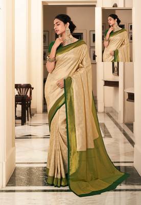 white art silk hand woven saree with blouse 1