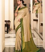 white art silk hand woven saree with blouse