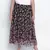Black bean net printed and pleated lined Plus skirt