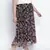 Black bean net printed and pleated lined Plus skirt
