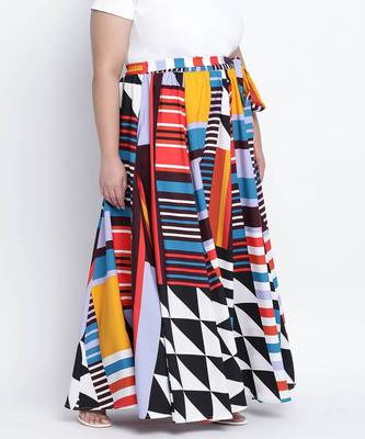 Multihued gathered dense Plus skirt 3