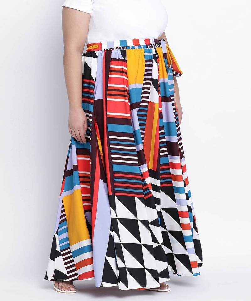 Multihued gathered dense Plus skirt