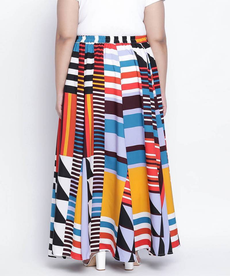 Multihued gathered dense Plus skirt