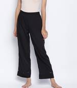 Urbanic Black fuzzy women nightwear Piping details pajama
