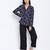 Urbanic Black fuzzy women nightwear Piping details pajama