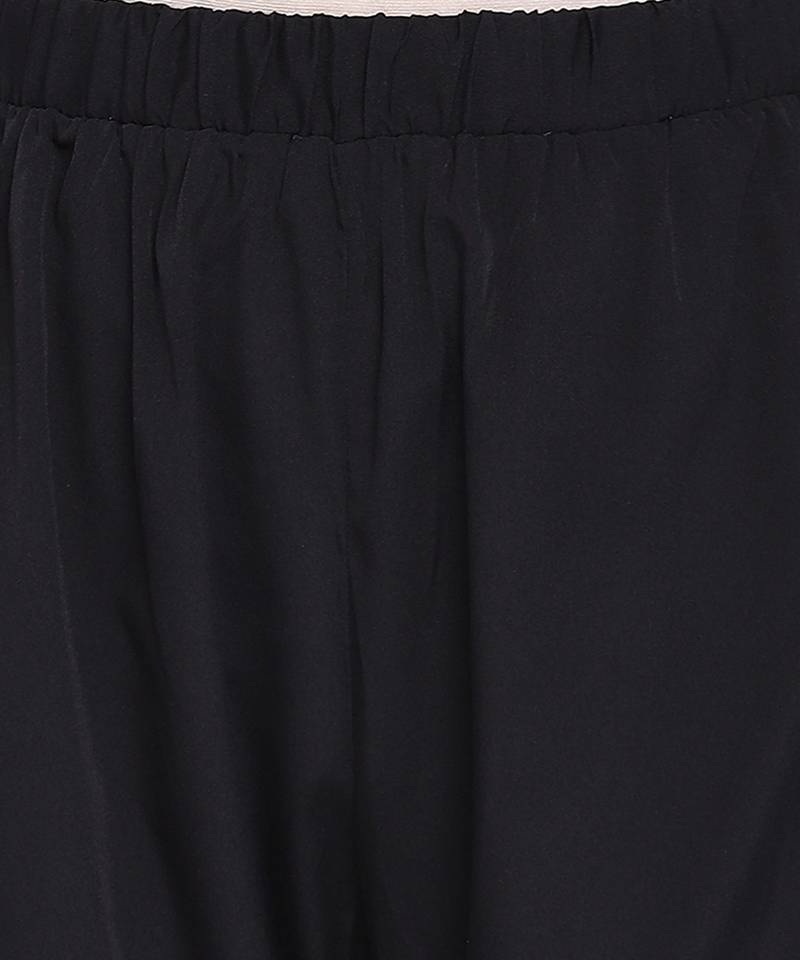 Urbanic Black fuzzy women nightwear Piping details pajama