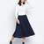 Blazed blue pleated women skirt