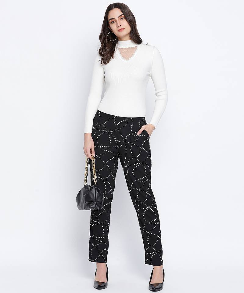 Vellic zig zag print women pants