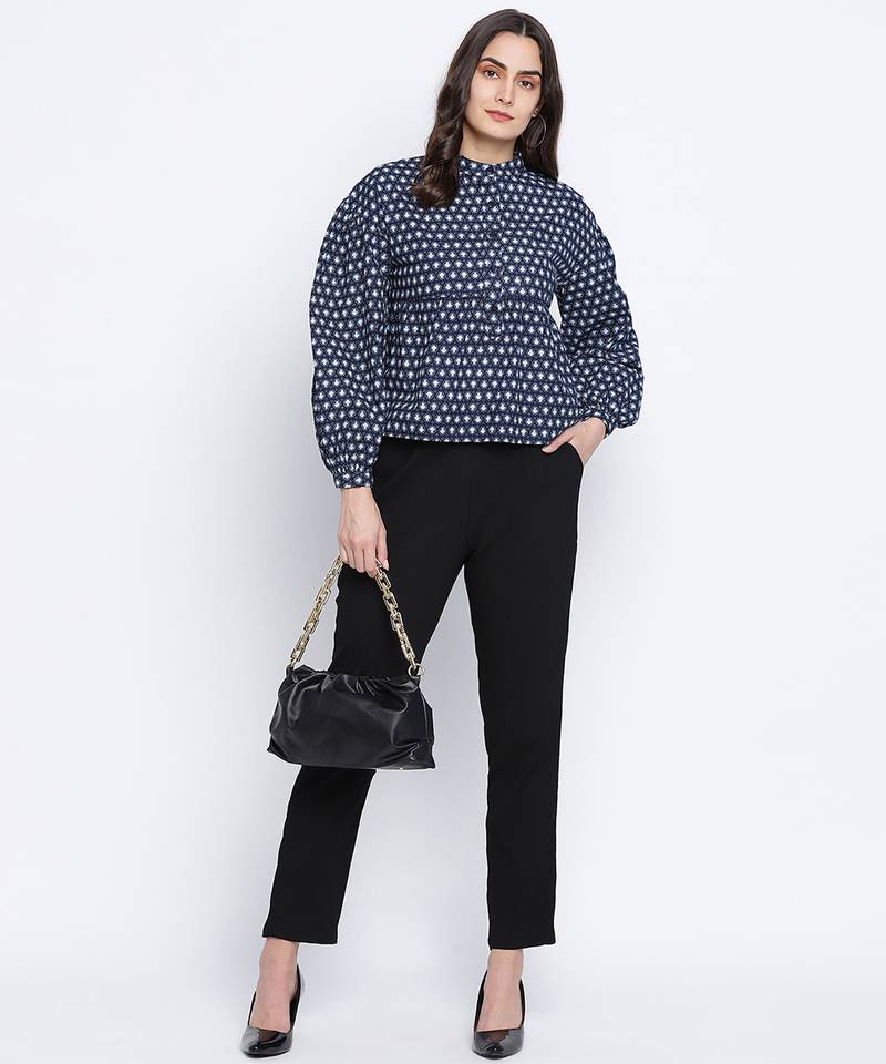 Malltistic solud black women pant