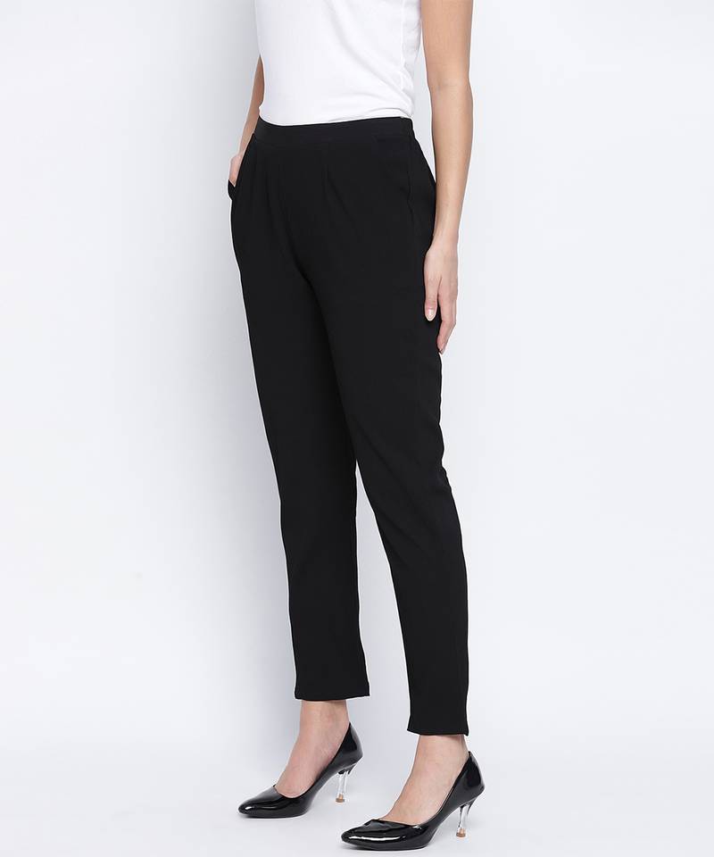 Malltistic solud black women pant