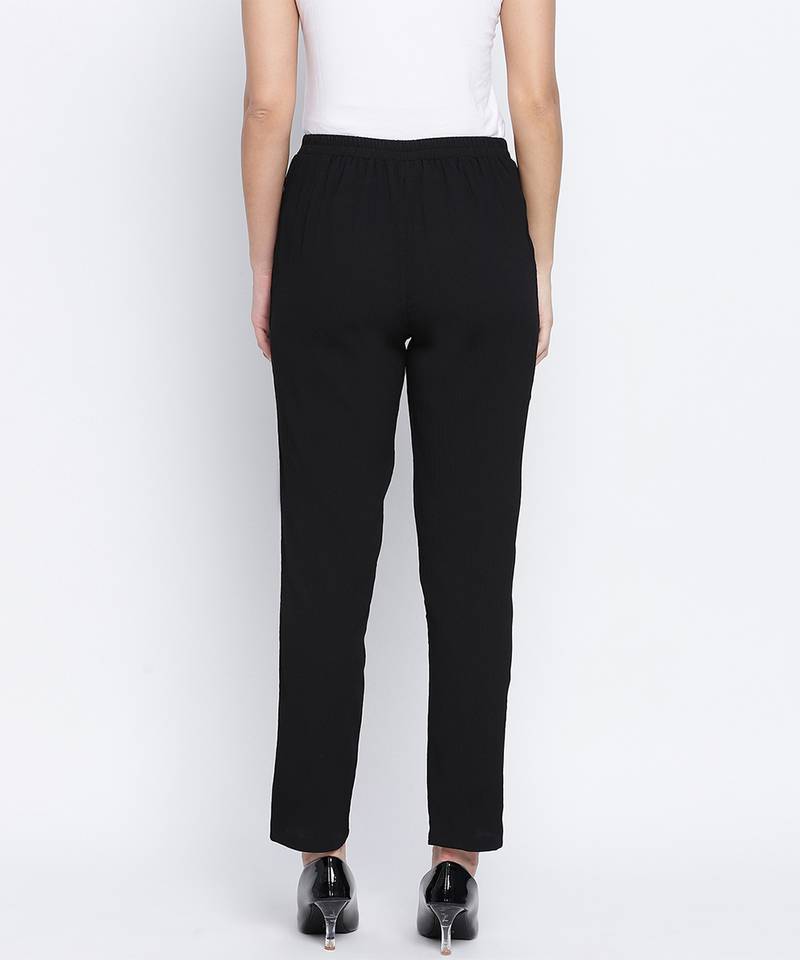 Malltistic solud black women pant