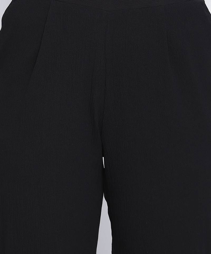 Malltistic solud black women pant