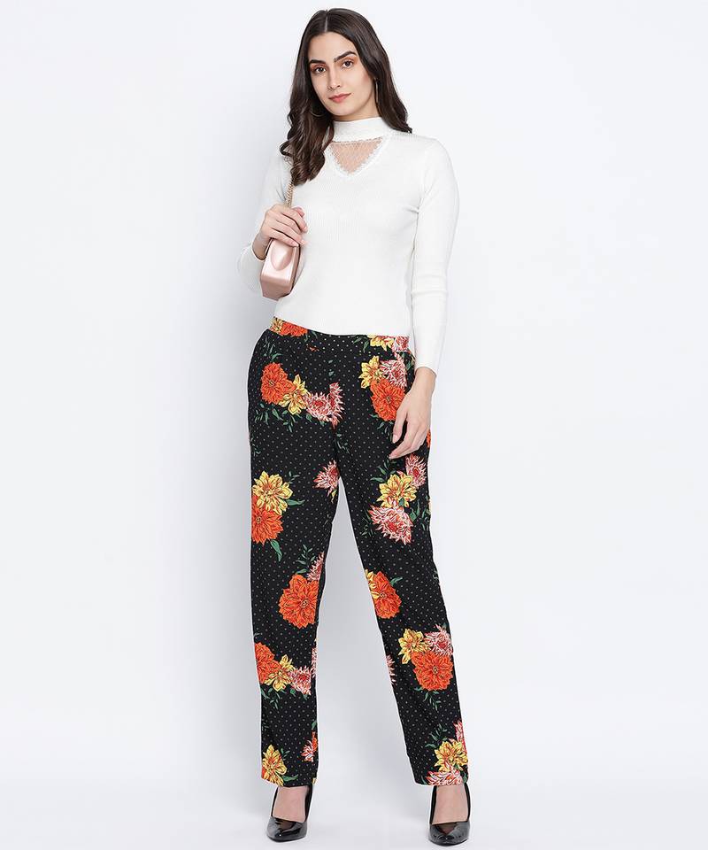 Spooky flowerous casual women pant