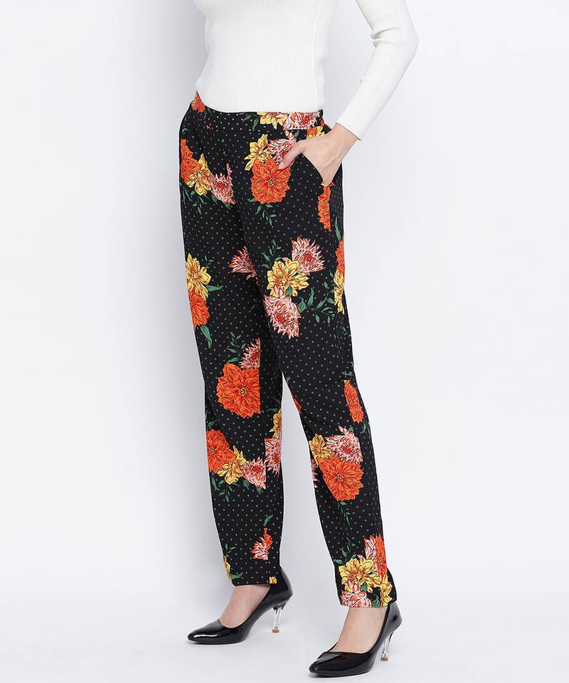 Spooky flowerous casual women pant