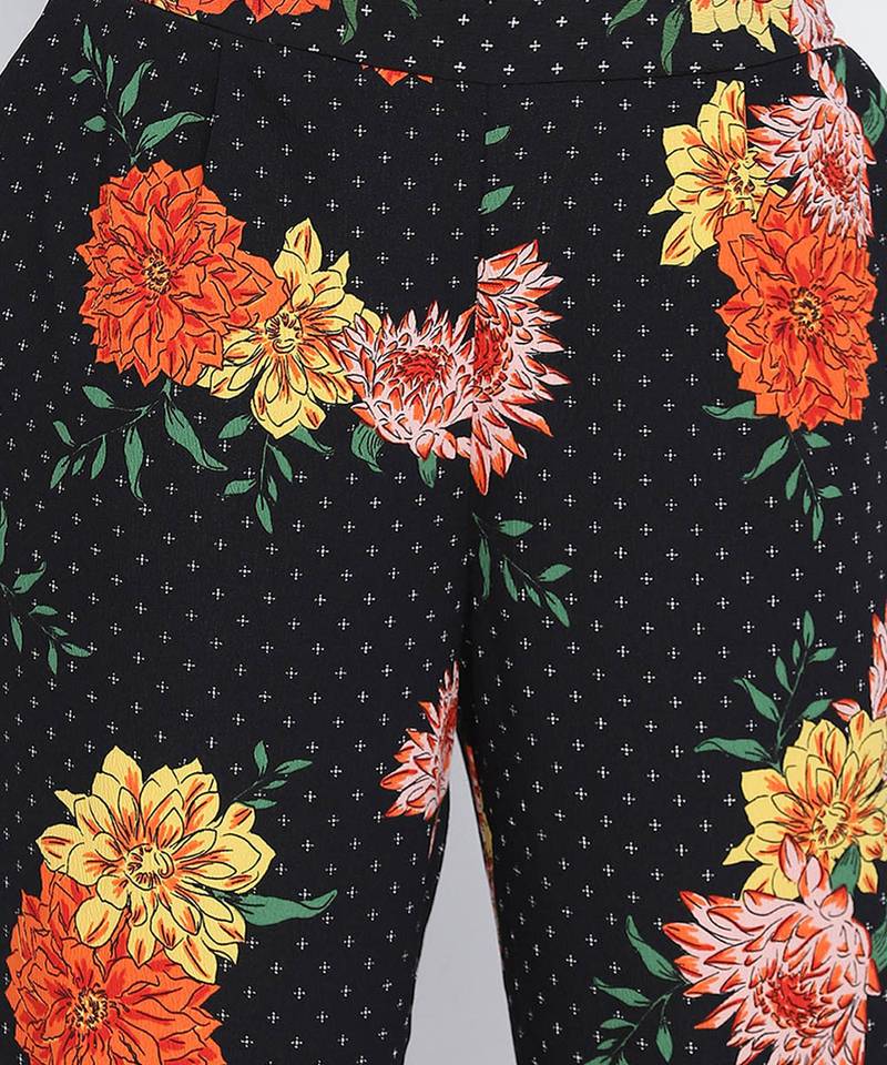 Spooky flowerous casual women pant