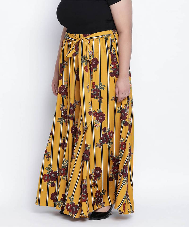 Sizzlling sunny printed print plus size skirt