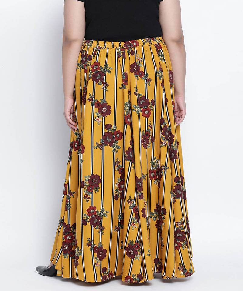 Sizzlling sunny printed print plus size skirt
