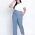 Lattic blue peinted plus size Elasticated pant