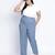 Lattic blue peinted plus size Elasticated pant