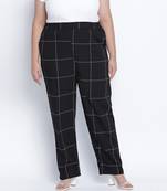 Quirky black check  plus size Elasticated pant