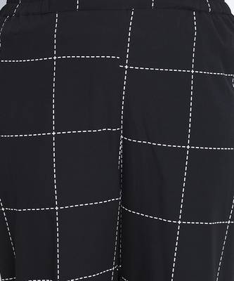 Quirky black check  plus size Elasticated pant 5