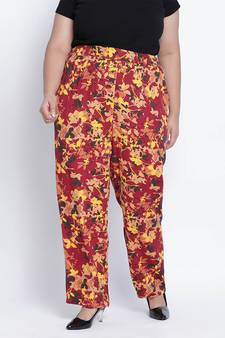 Elated coloruful printed printed plus size Elasticated pant