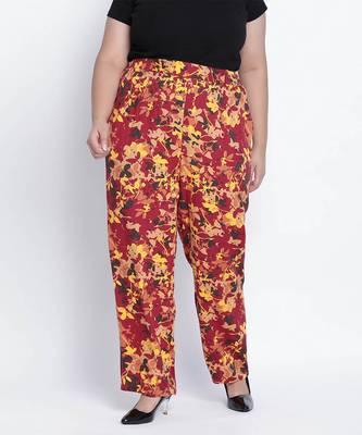 Elated coloruful printed printed plus size Elasticated pant 1