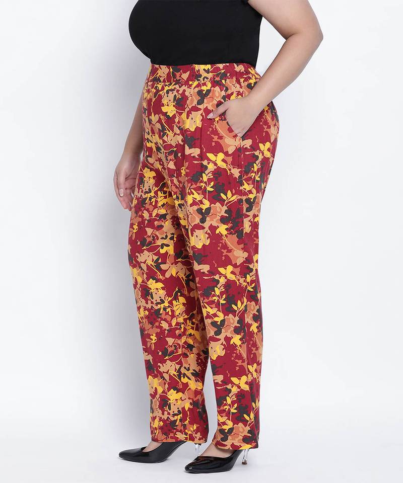 Elated coloruful printed printed plus size Elasticated pant