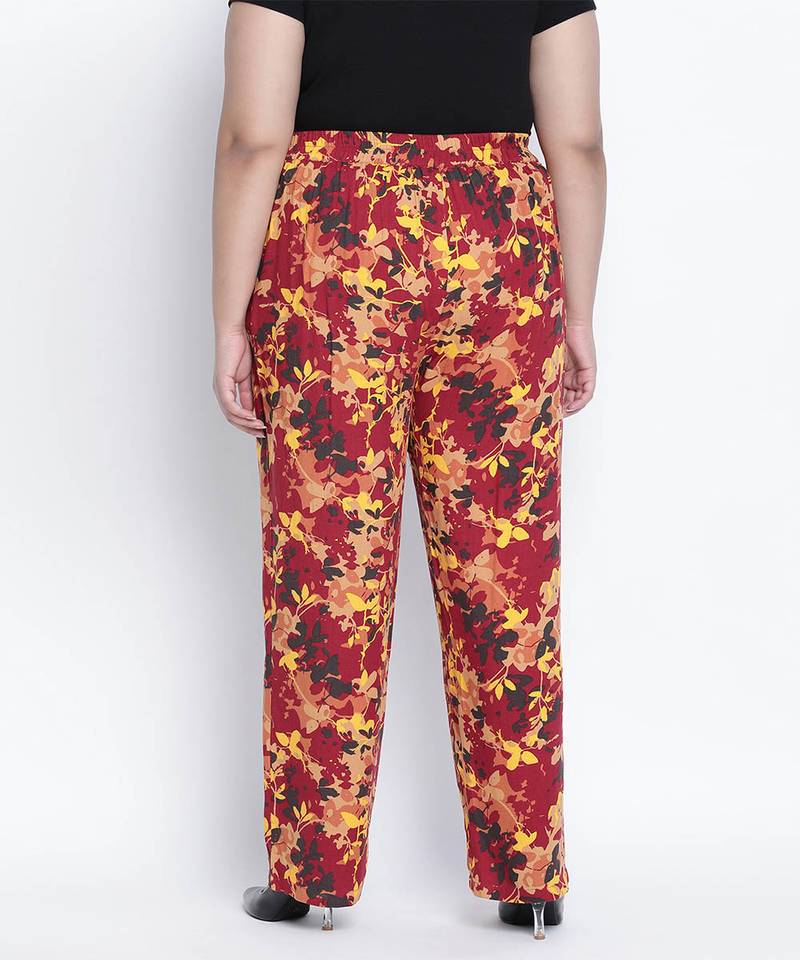 Elated coloruful printed printed plus size Elasticated pant