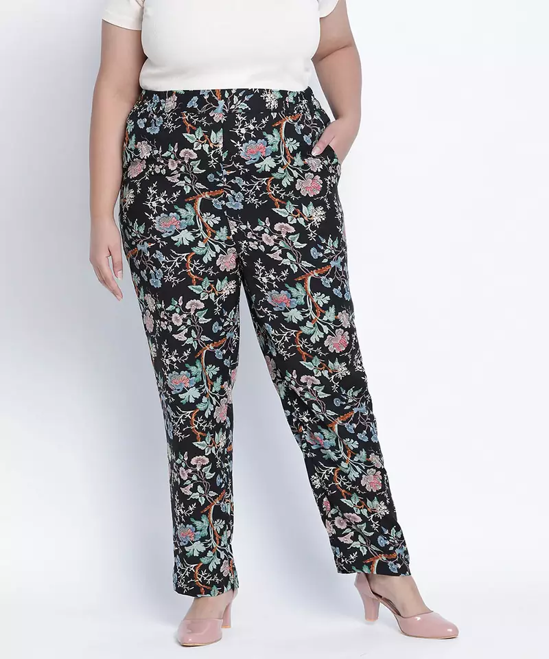 Catopez printed printed plus szie Elasticated pant