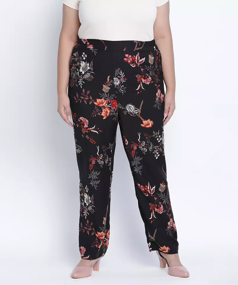 Utallic Tropical printed plus size  Elasticated pant
