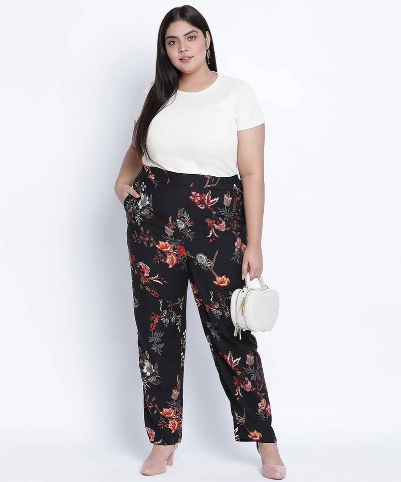 Utallic Tropical printed plus size  Elasticated pant